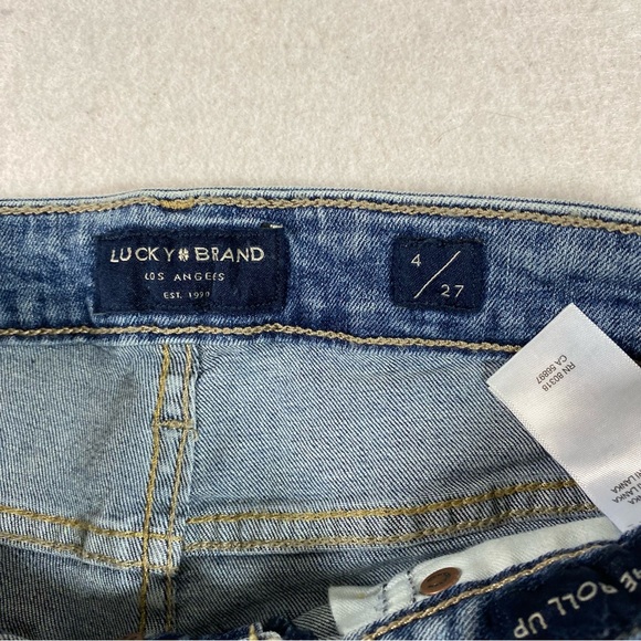 Lucky Brand Shorts The Roll Up Shorts Button Fly Jean Shorts Distressed … - Picture 3 of 11